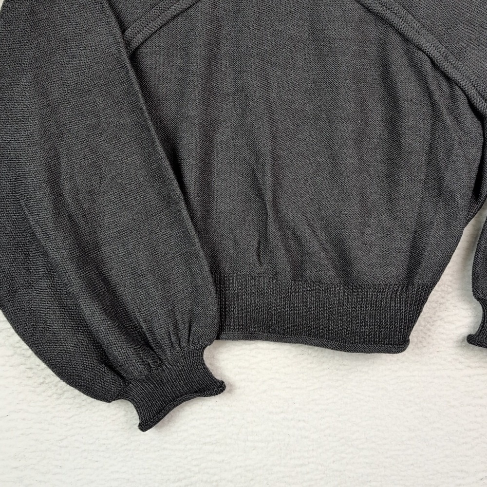 POL Anthropologie Oversized Slouchy Pocket Sweater Black Raw Rolling Edge Medium - Picture 8 of 11